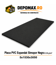 Placa rigida PVC Simopor Negru 0.58 g/cm3, 5x1530x3050 mm